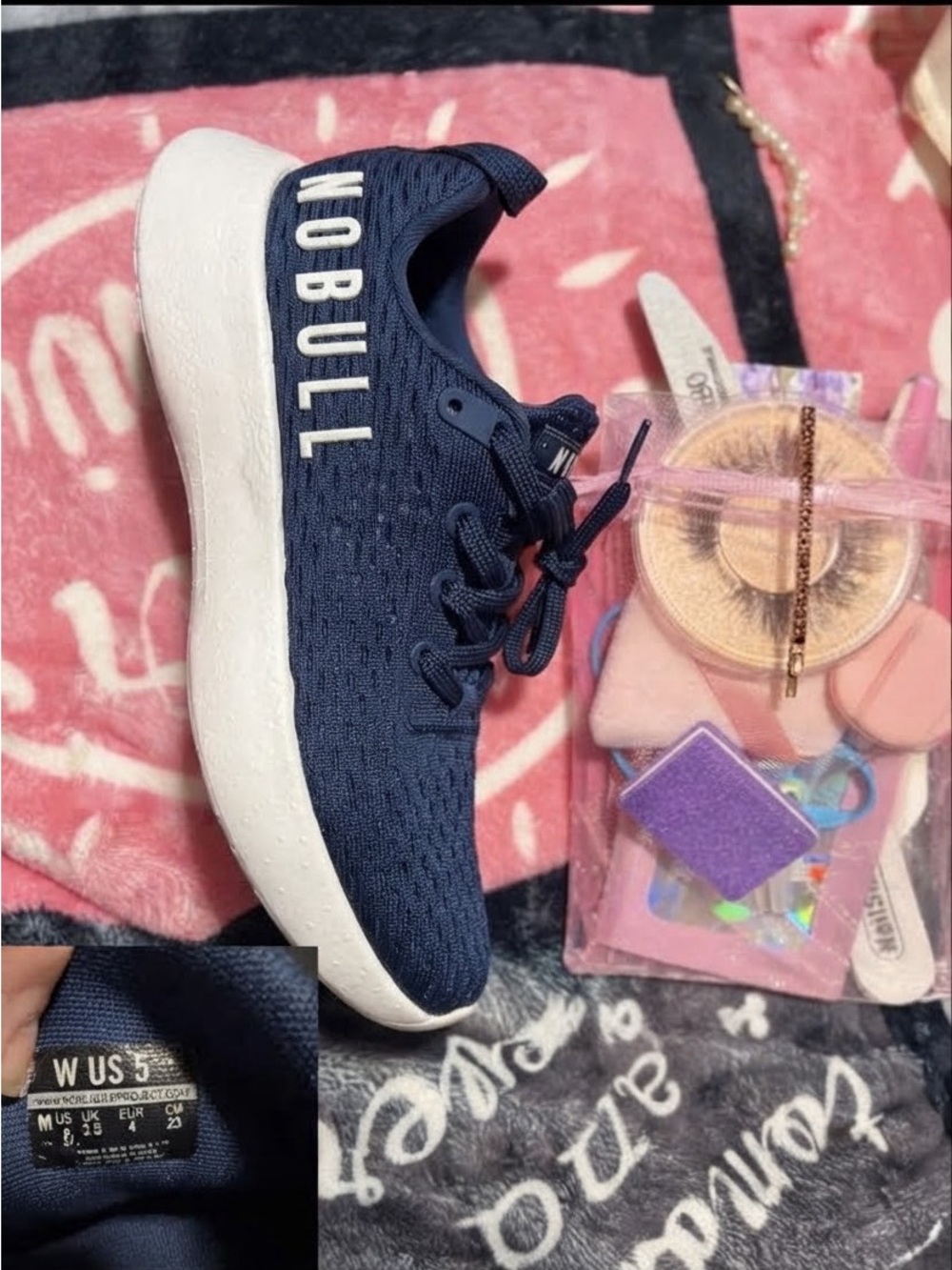 NOBULL Navy Knit Sneakers with White Sole